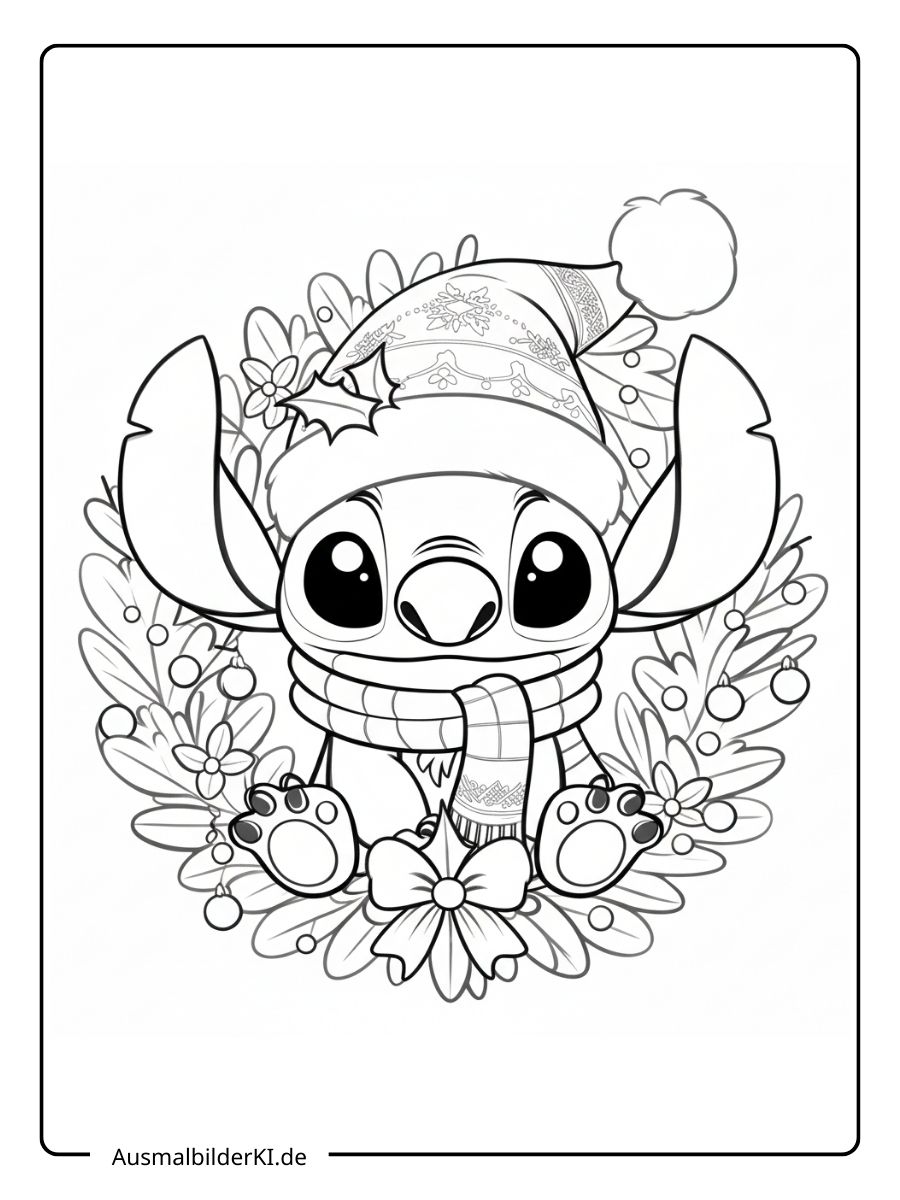 Stitch Ausmalbilder Weihnachten 12