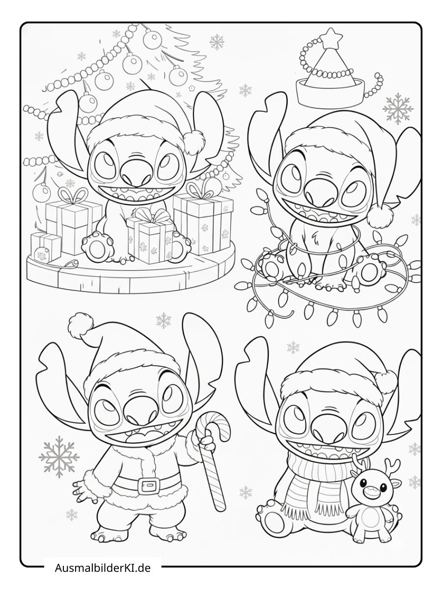 Stitch Ausmalbilder Weihnachten 14