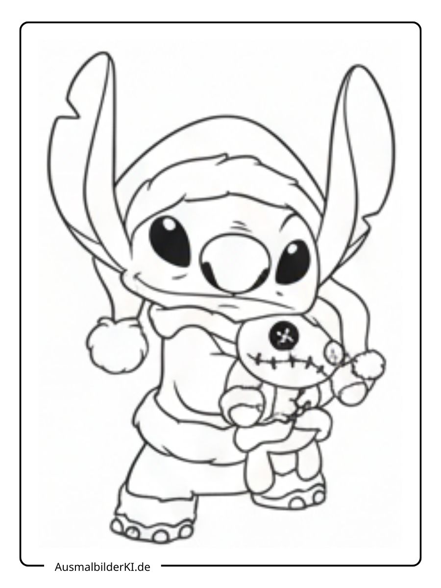 Stitch Ausmalbilder Weihnachten 3
