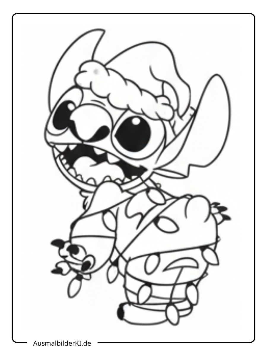 Stitch Ausmalbilder Weihnachten 4
