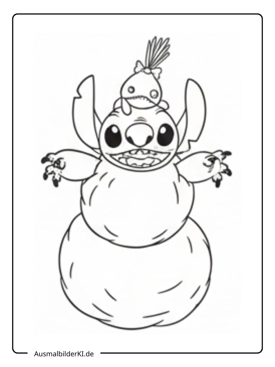 Stitch Ausmalbilder Weihnachten 5
