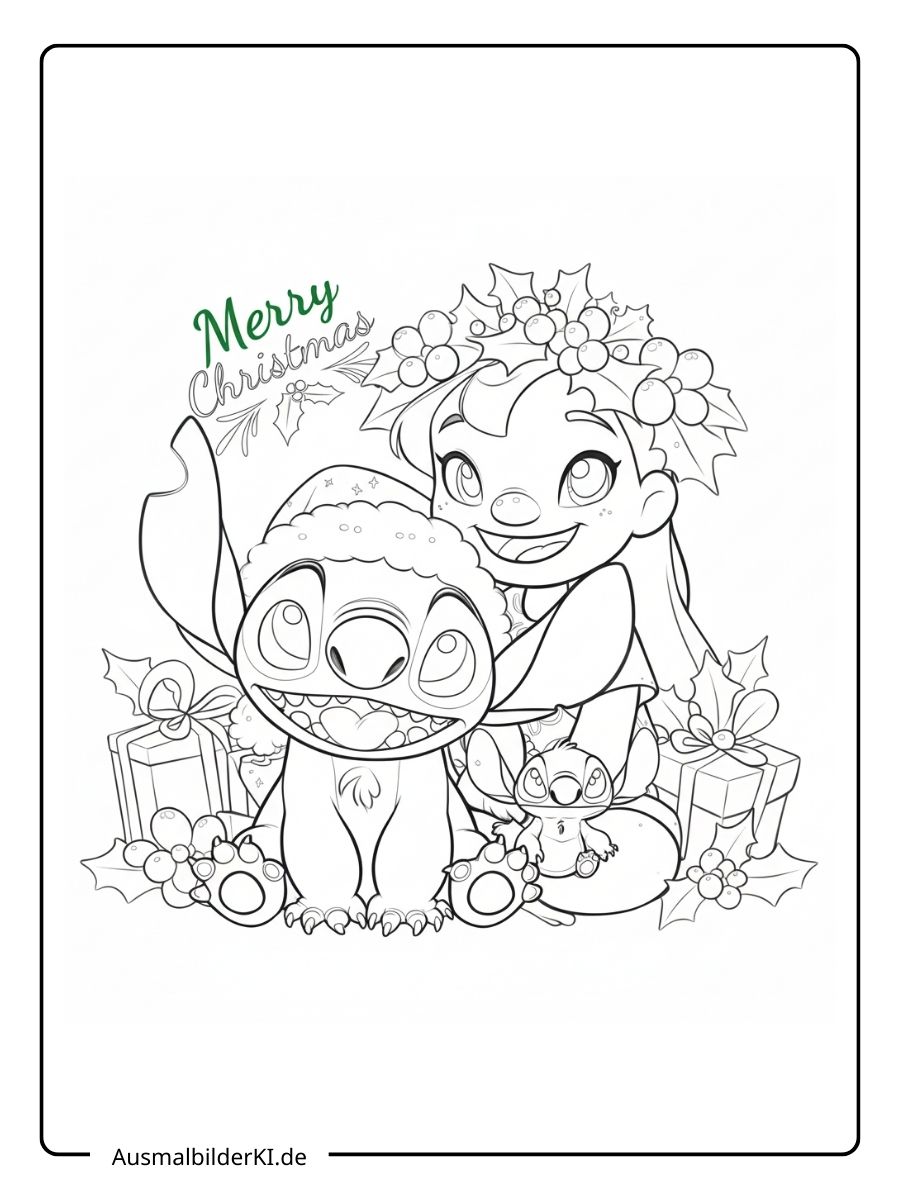 Stitch Ausmalbilder Weihnachten 7
