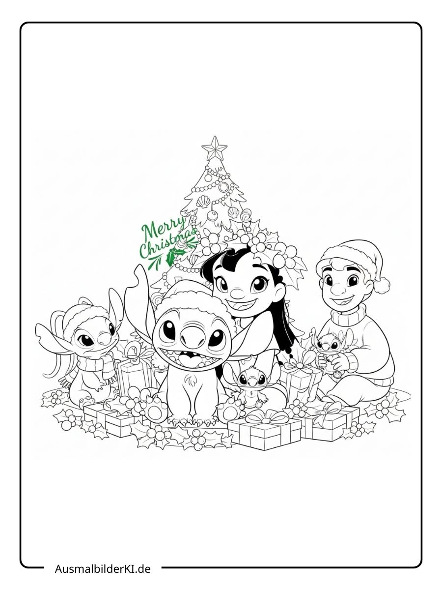 Stitch Ausmalbilder Weihnachten 8