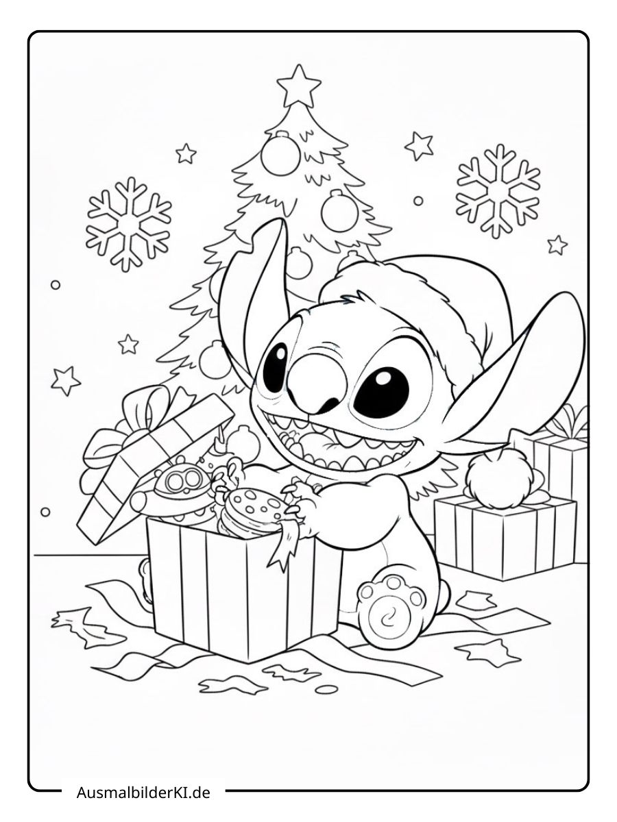 Stitch Ausmalbilder Weihnachten 9