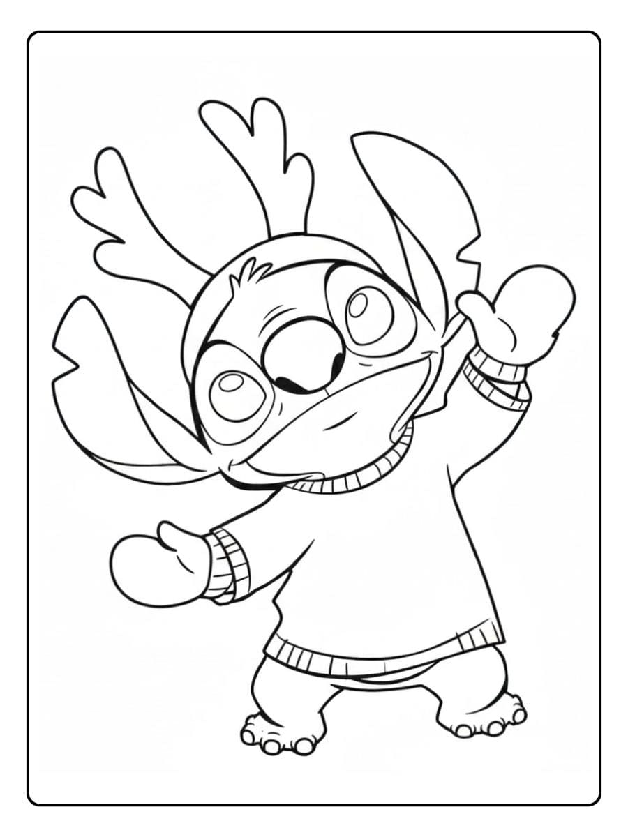 Stitch Ausmalbilder Weihnachten Festliche Malvorlagen für Fans