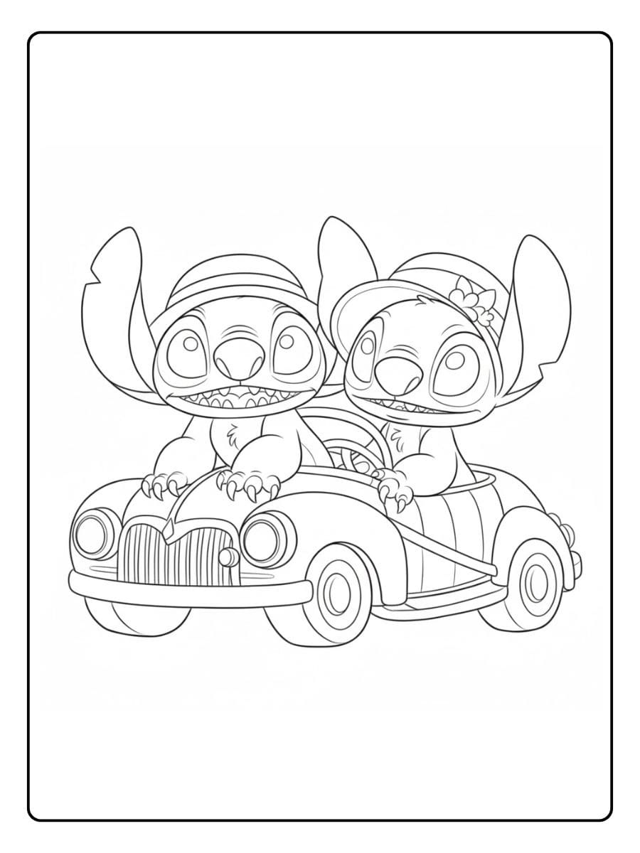 Stitch und Angel Ausmalbilder Herzhälfte