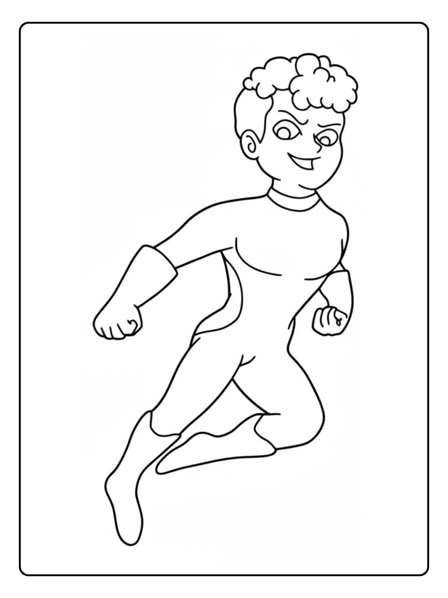 Superheld ausmalbilder Junge in Action