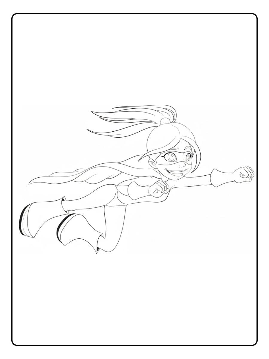 Superheld ausmalbilder Mädchen im Superheldenkostüm