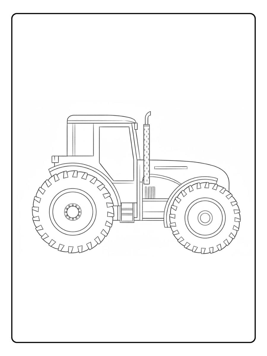 Traktor Ausmalbild Einfache Schwarz Weiß Skizze