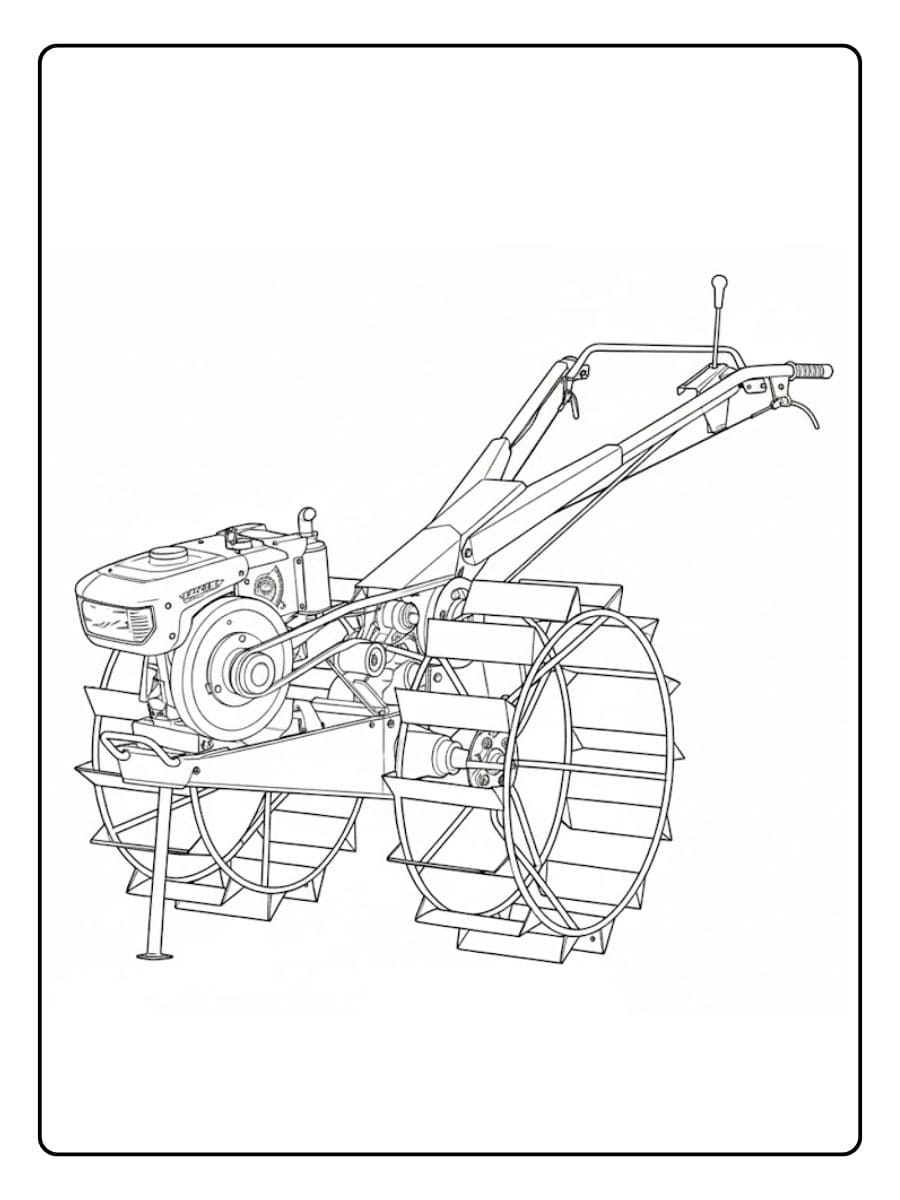 Traktor Ausmalbild Einfache Skizze eines Einachstraktors