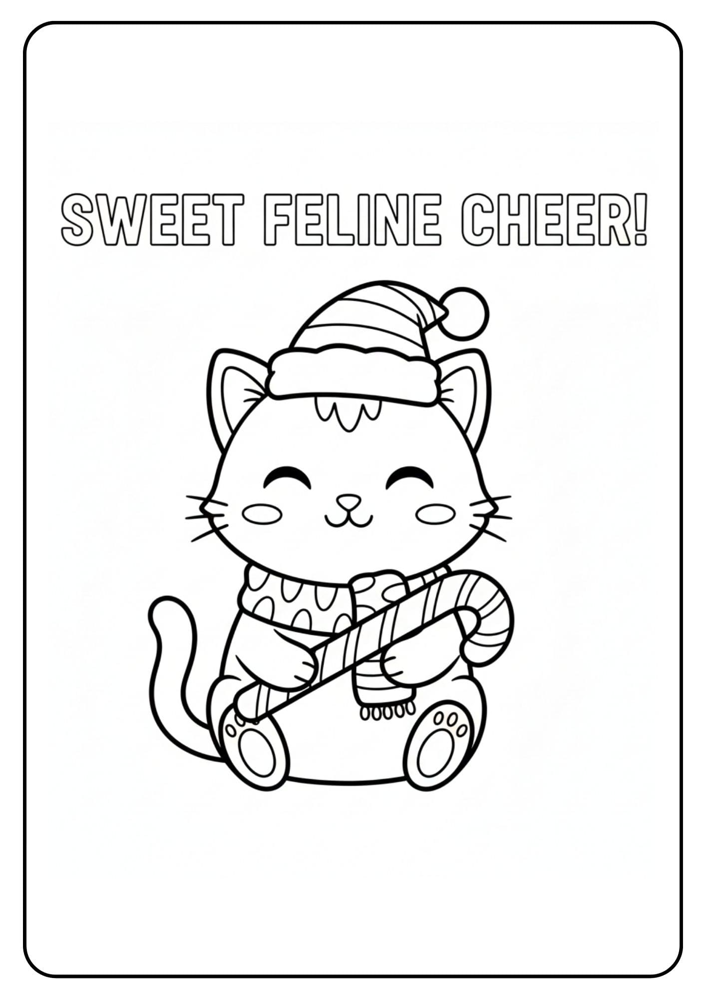 Weihnachten Katze mit Zuckerstange