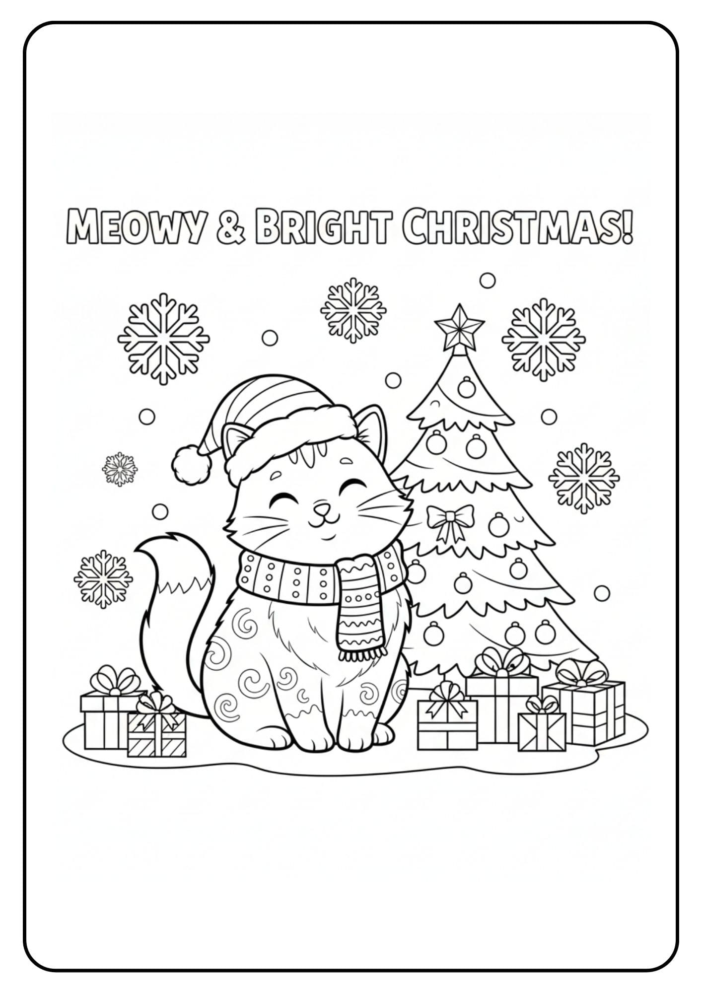 Weihnachten Katze und Tannenbaum