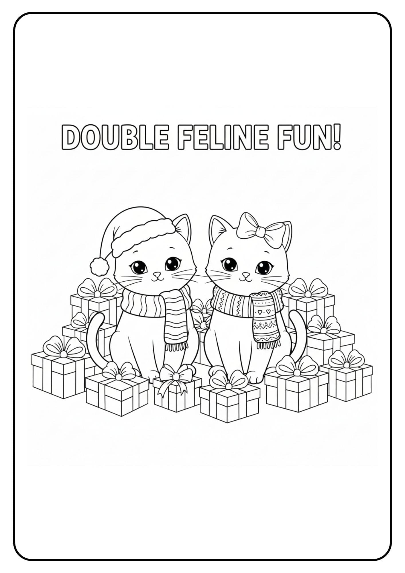 Weihnachten Katzen mit Geschenkboxen