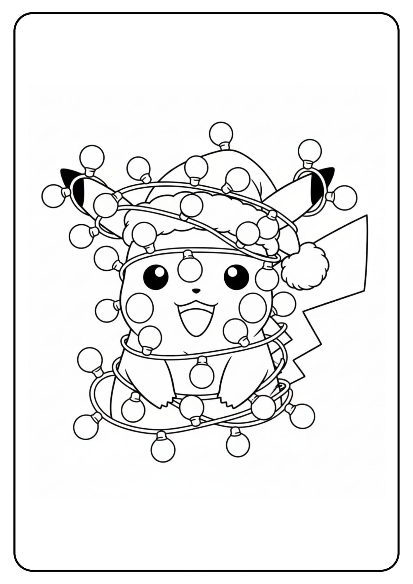 Weihnachten Pikachu mit Lichterkette