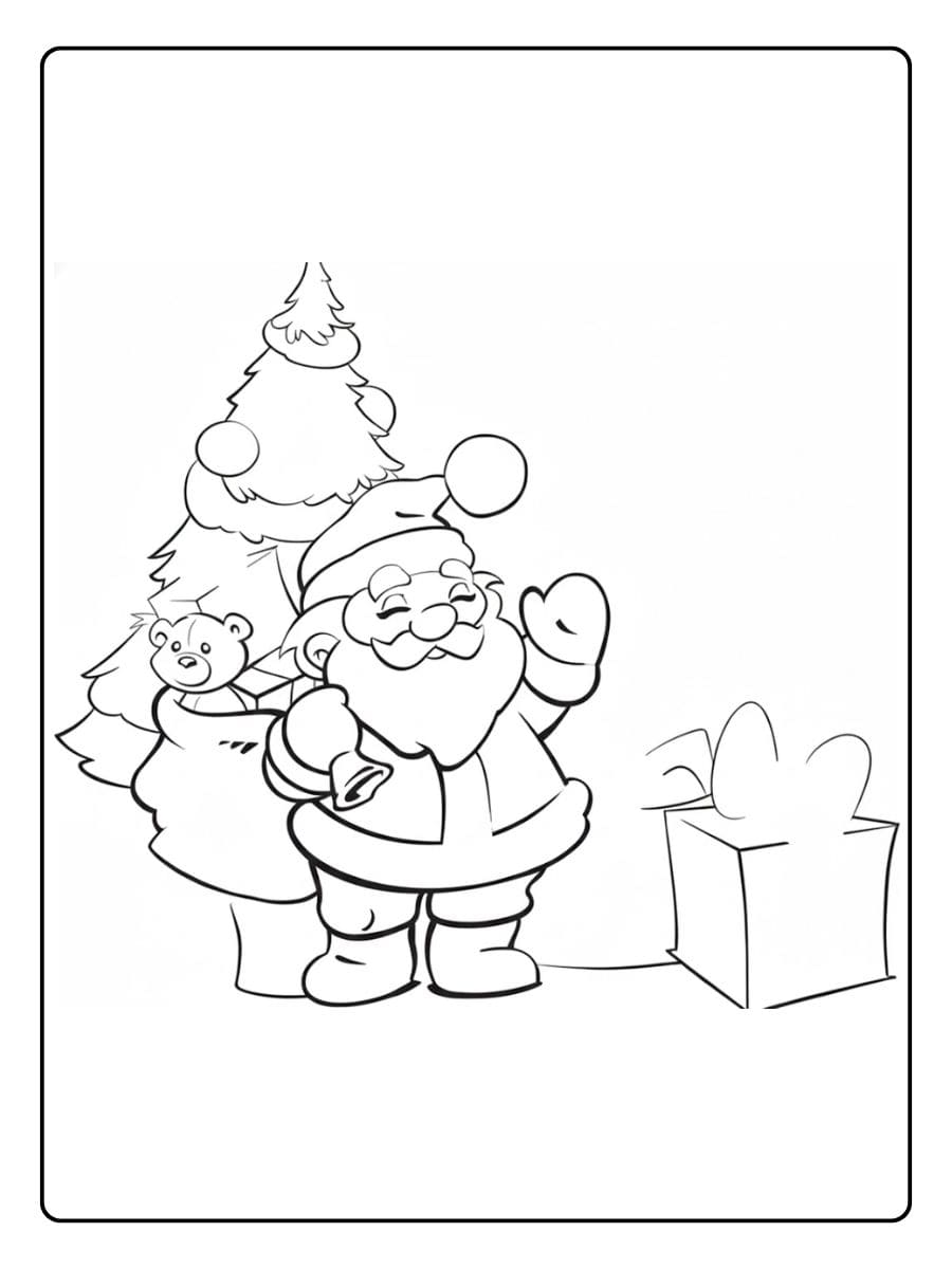 Weihnachtsbaum und Nikolaus Ausmalbilder Weihnachten Grundschule