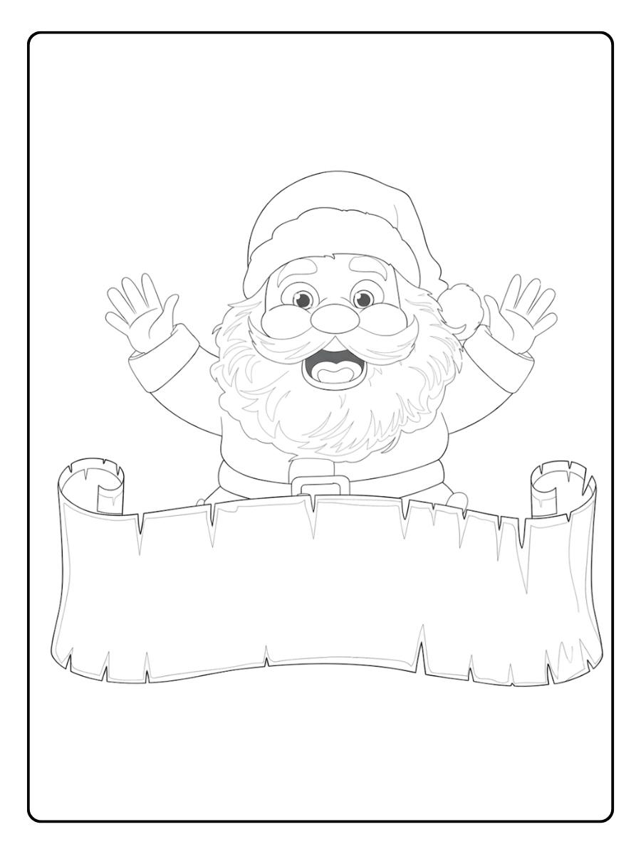 Winkender Weihnachtsmann mit Geschenkesack Weihnachtsmann Weihnachten Ausmalbilder