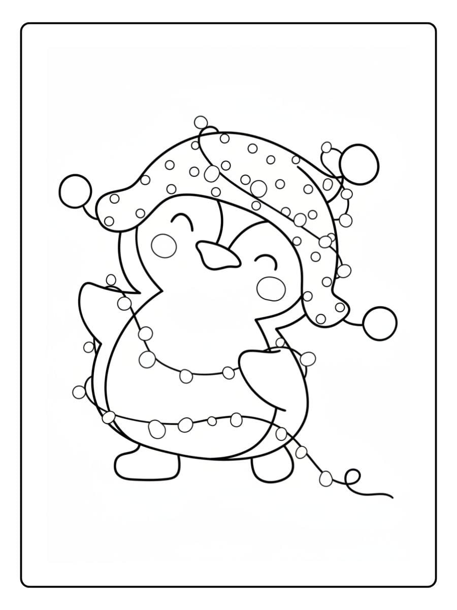 ausmalbild weihnachten pinguin (1)