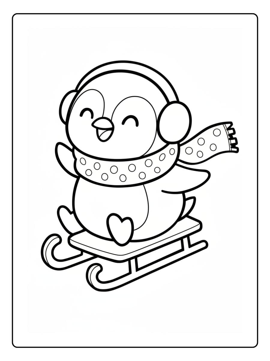 ausmalbild weihnachten pinguin (10)