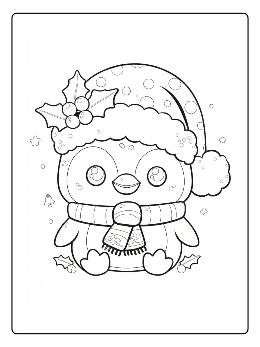 ausmalbild weihnachten pinguin (3)