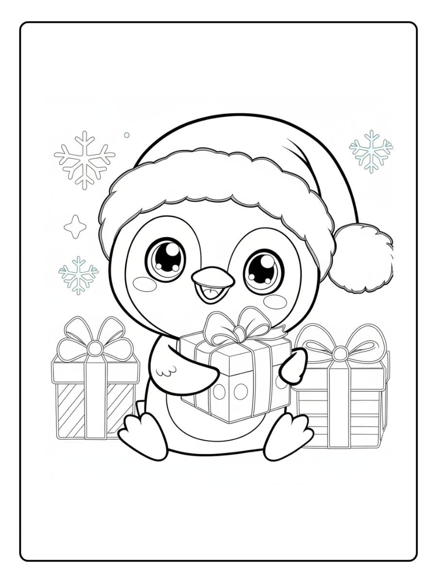 ausmalbild weihnachten pinguin (4)