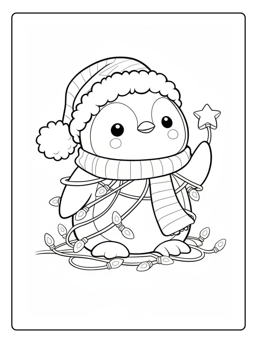 ausmalbild weihnachten pinguin (8)