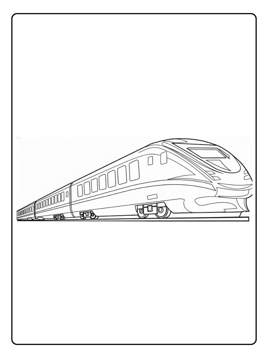 ausmalbild zug schnell high speed train malvorlage