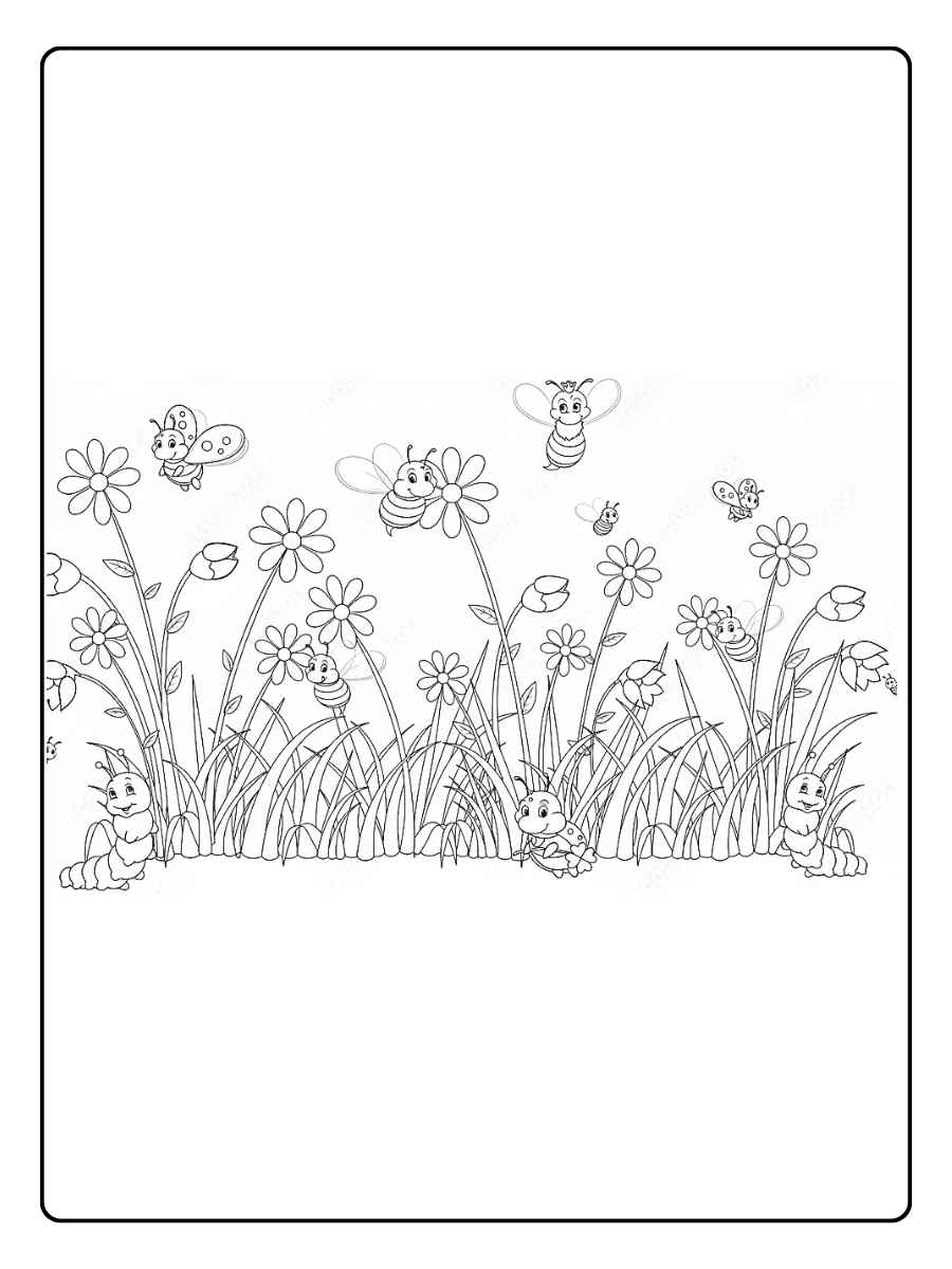 ausmalbilder blumenwiese zum ausdrucken