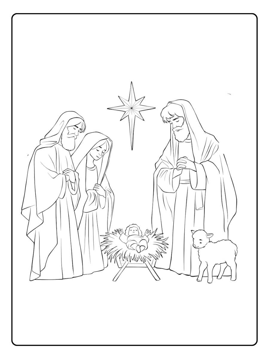 ausmalbilder weihnachten krippe einfach