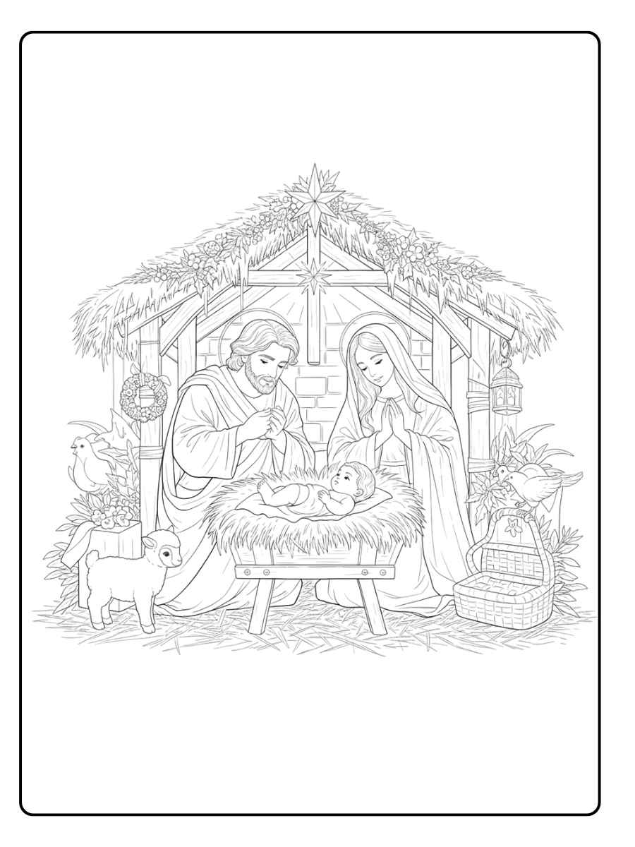 ausmalbilder weihnachten krippe fuer kinder