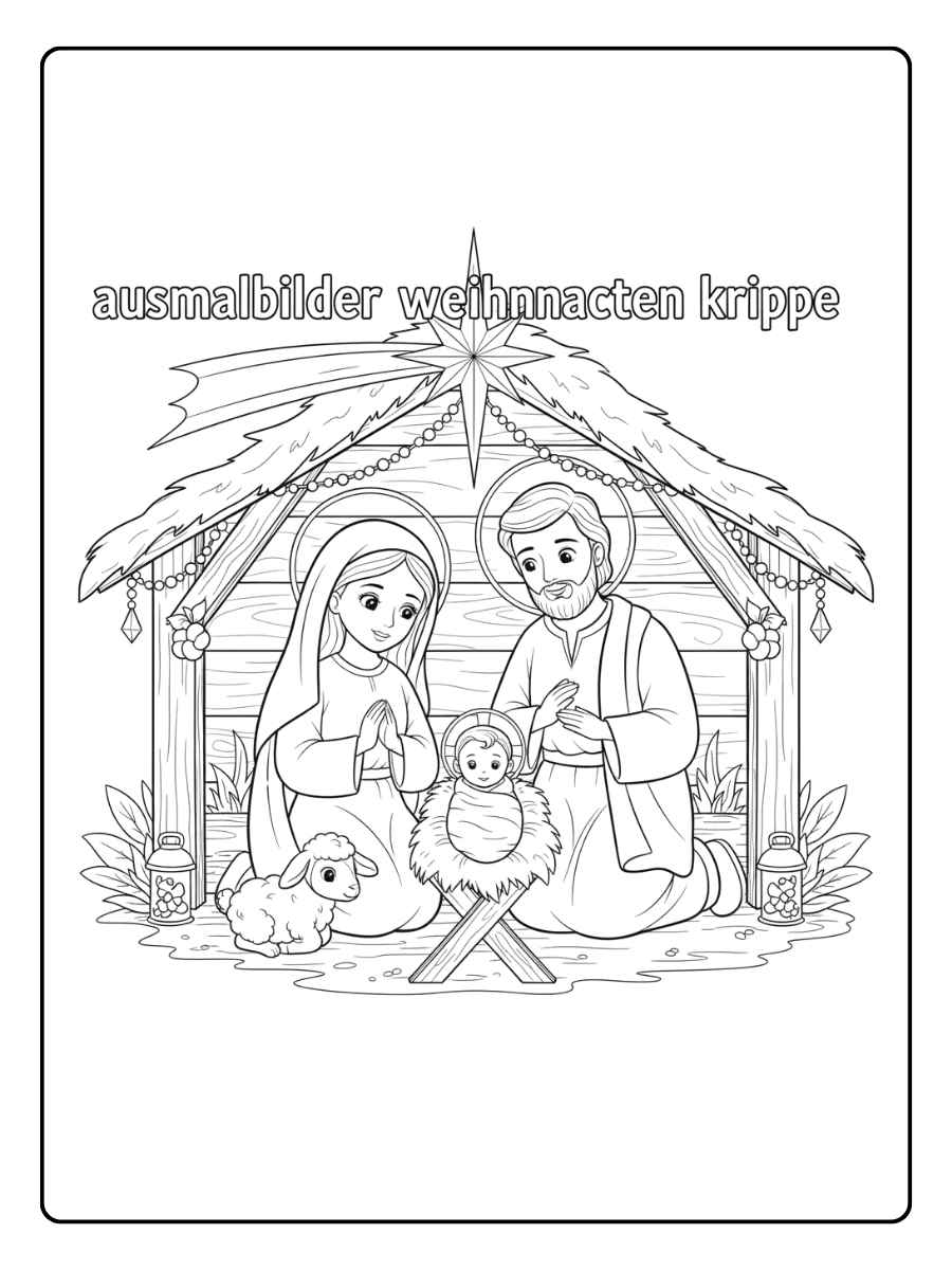 ausmalbilder weihnachten krippe schoen