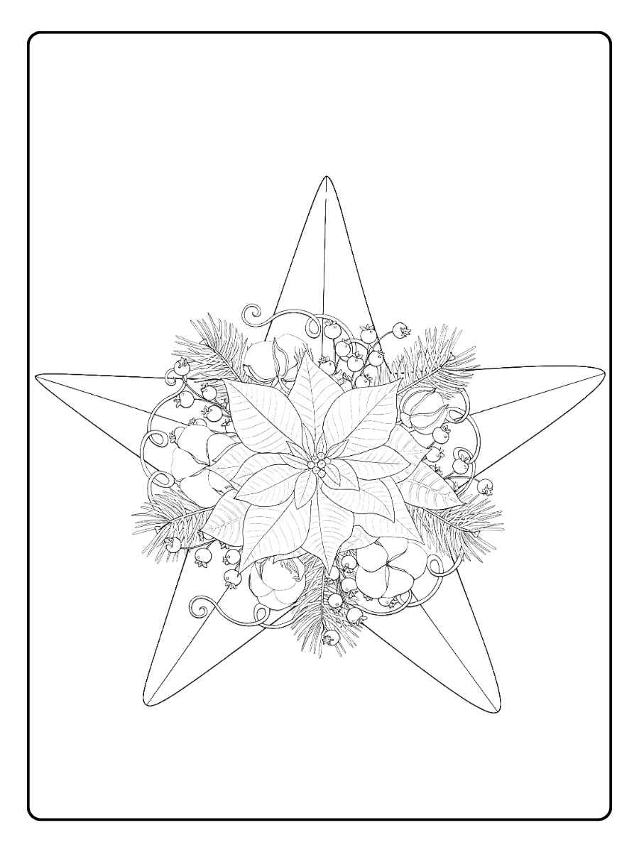 ausmalbilder weihnachten stern leicht