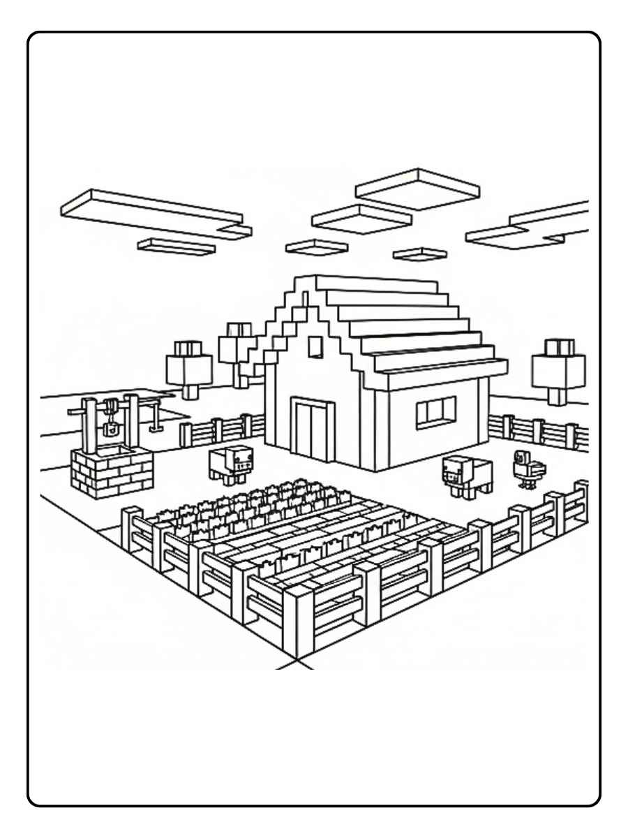 minecraft ausmalbilder dorf blacksmith