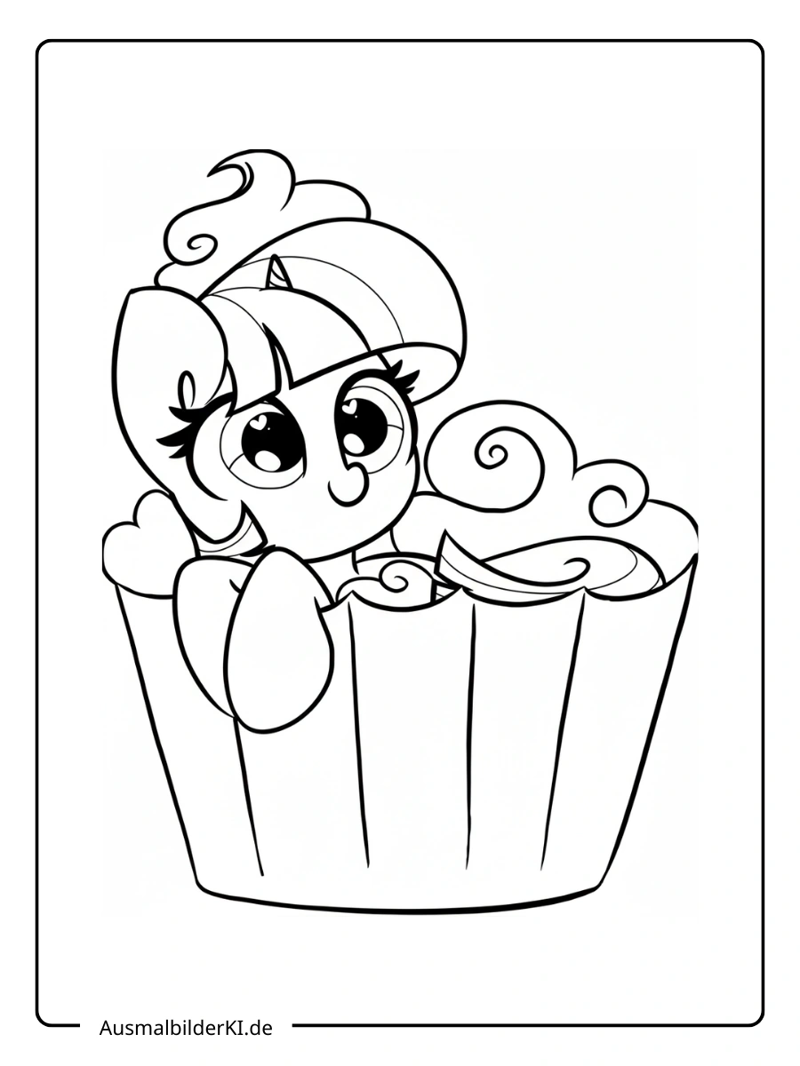 My Little Pony Ausmalbild Twilight Sparkle in einem Cupcake
