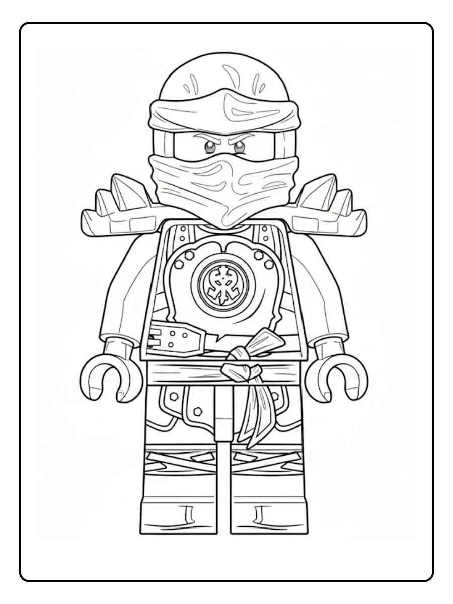 ninjago ausmalbilder gepanzerter ninja mit rüstung