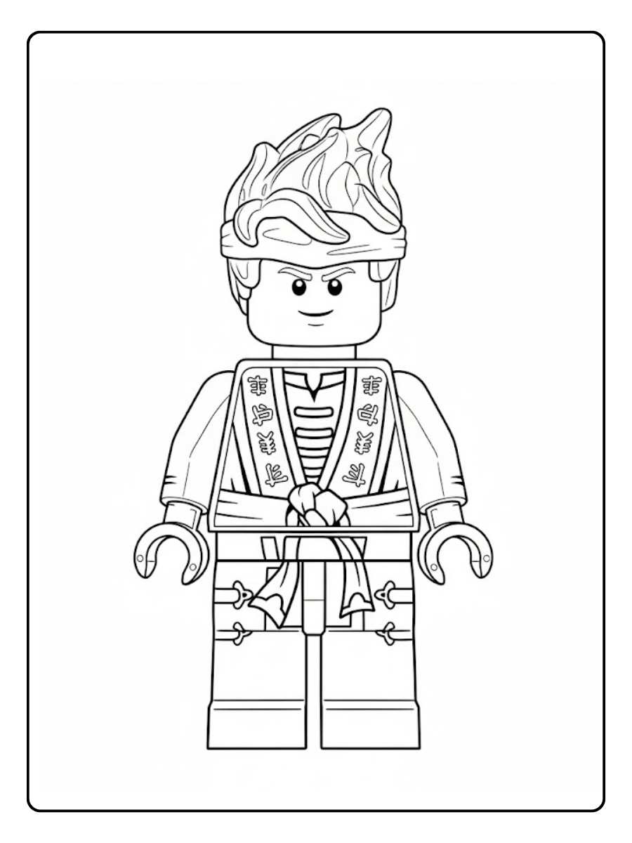 ninjago ausmalbilder ninja in traditioneller rüstung