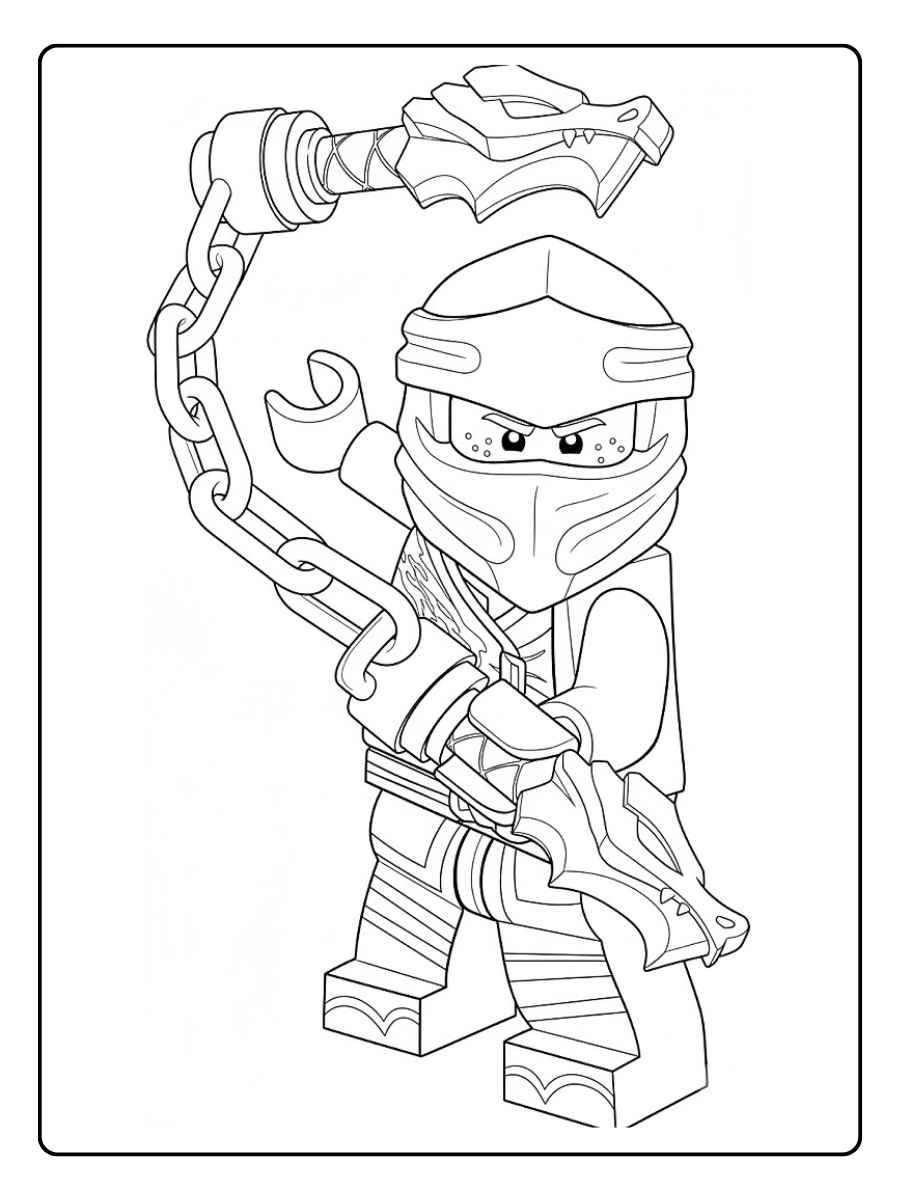 ninjago ausmalbilder ninja mit energiewaffe