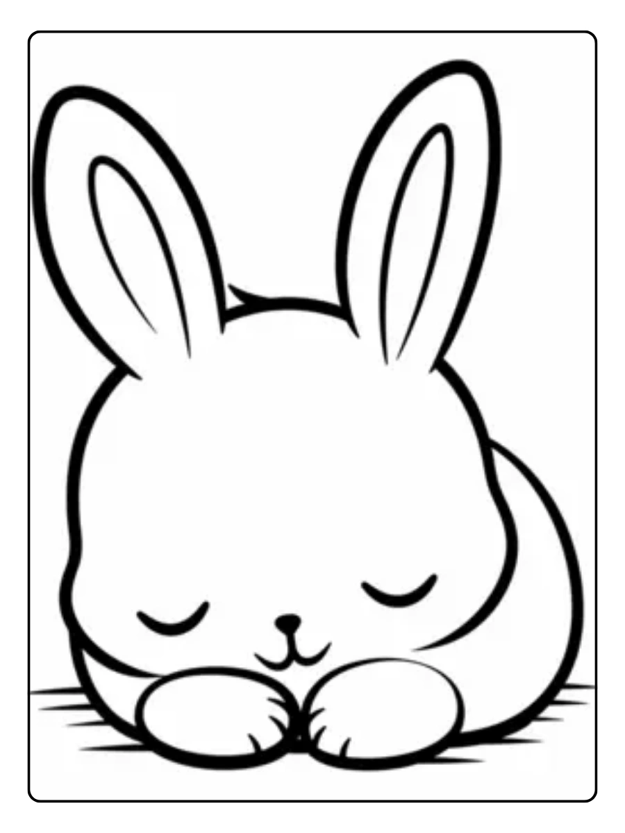 Ausmalbild Hase Kopf nahaufnahme.