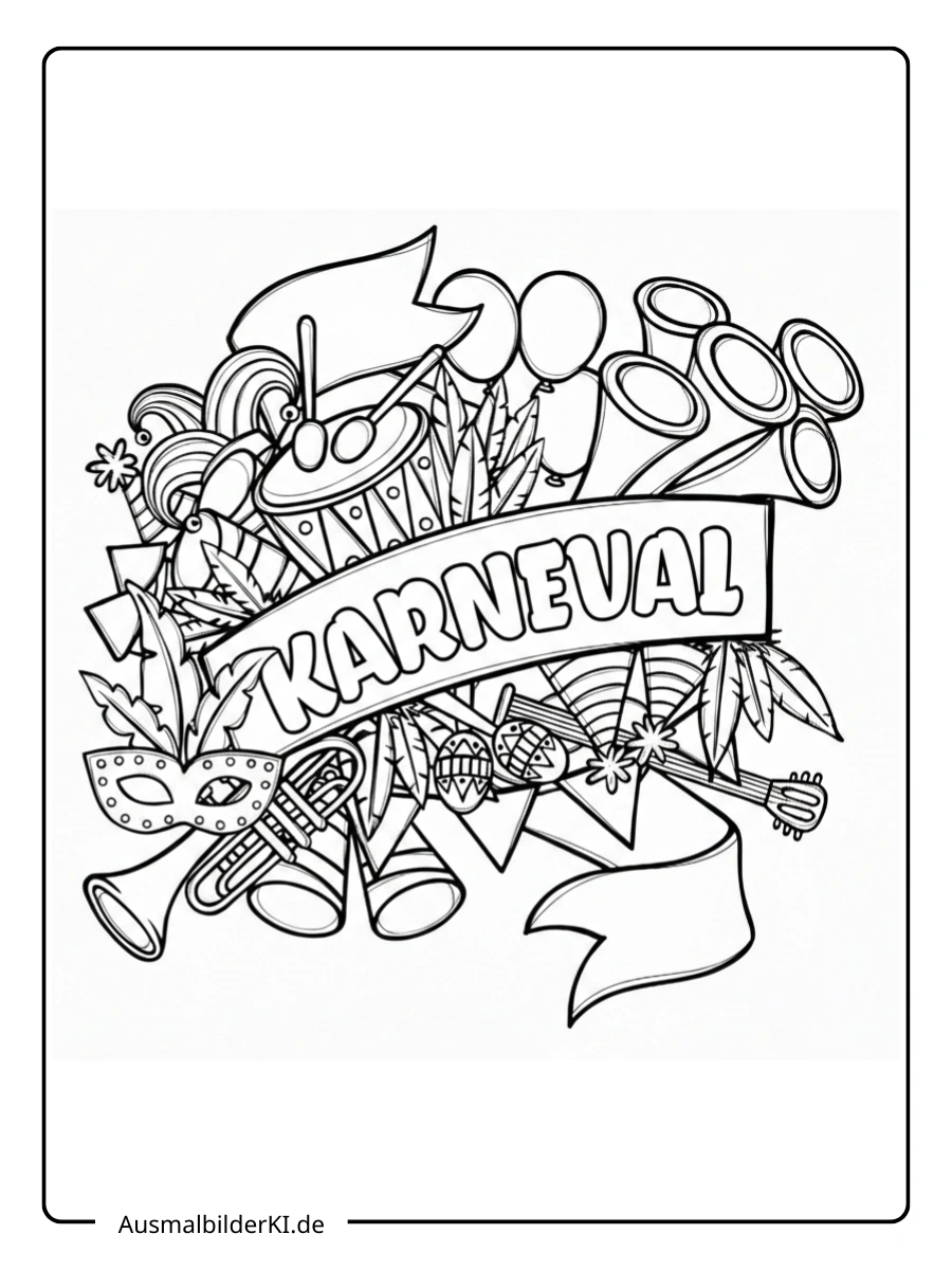 Ausmalbilder Karneval und Fasching (12)