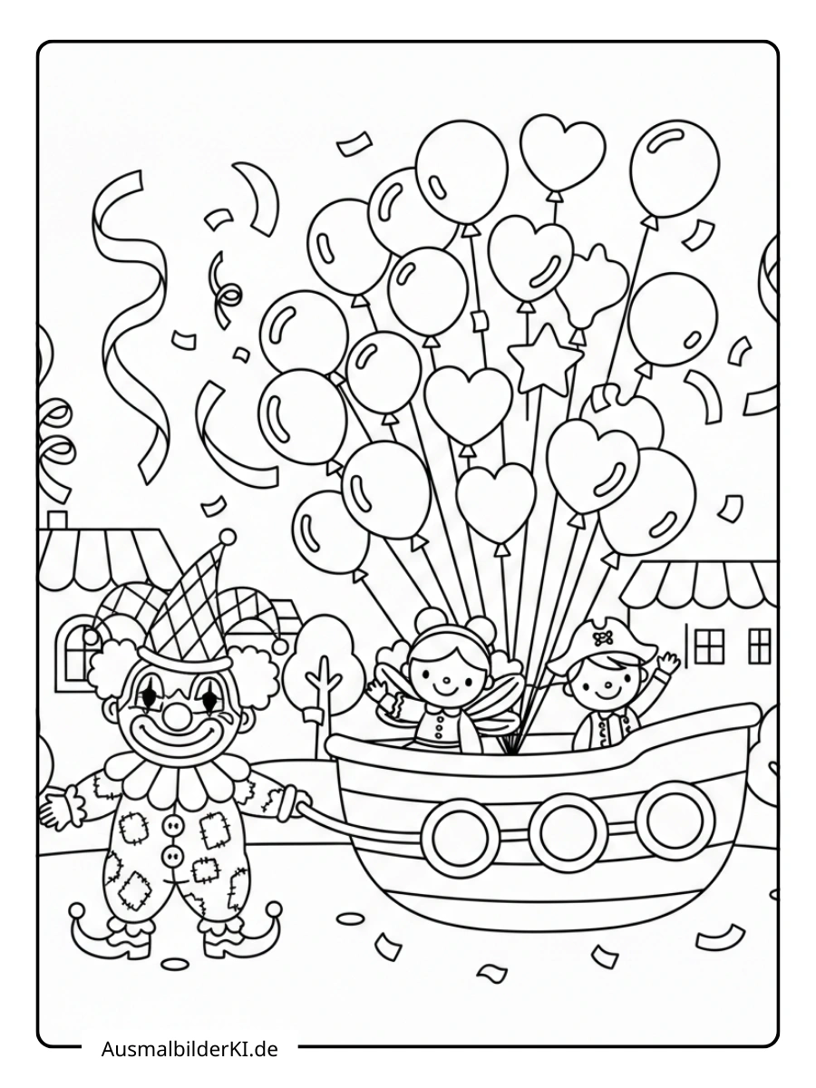 Ausmalbilder Karneval und Fasching