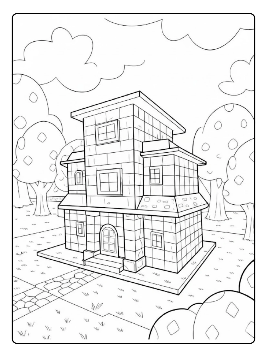 ausmalbilder minecraft haus (1)