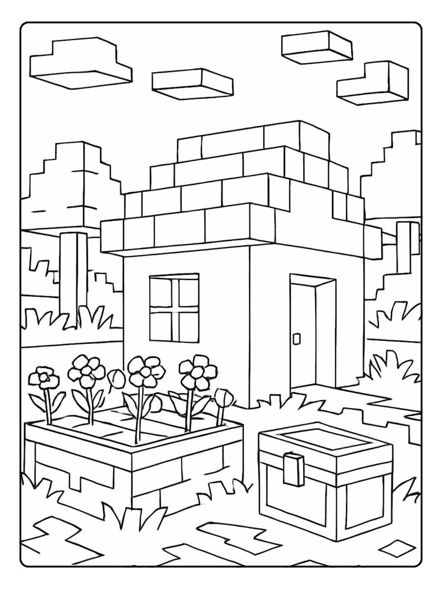 ausmalbilder minecraft haus (11)