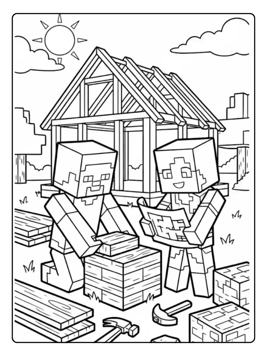 ausmalbilder minecraft haus (12)