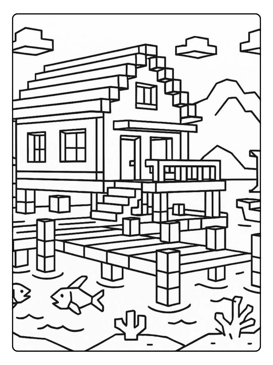 ausmalbilder minecraft haus (3)