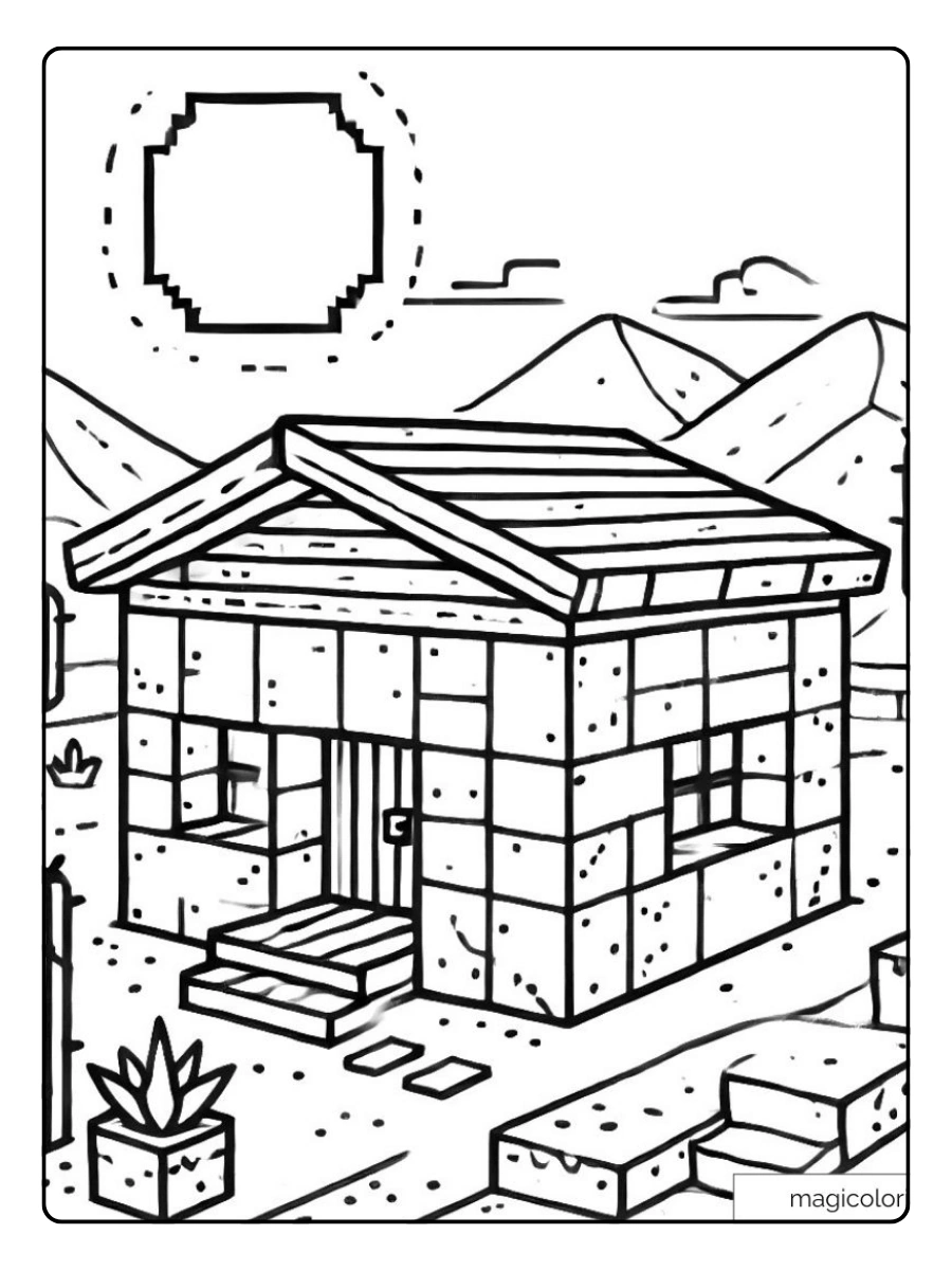 ausmalbilder minecraft haus (5)
