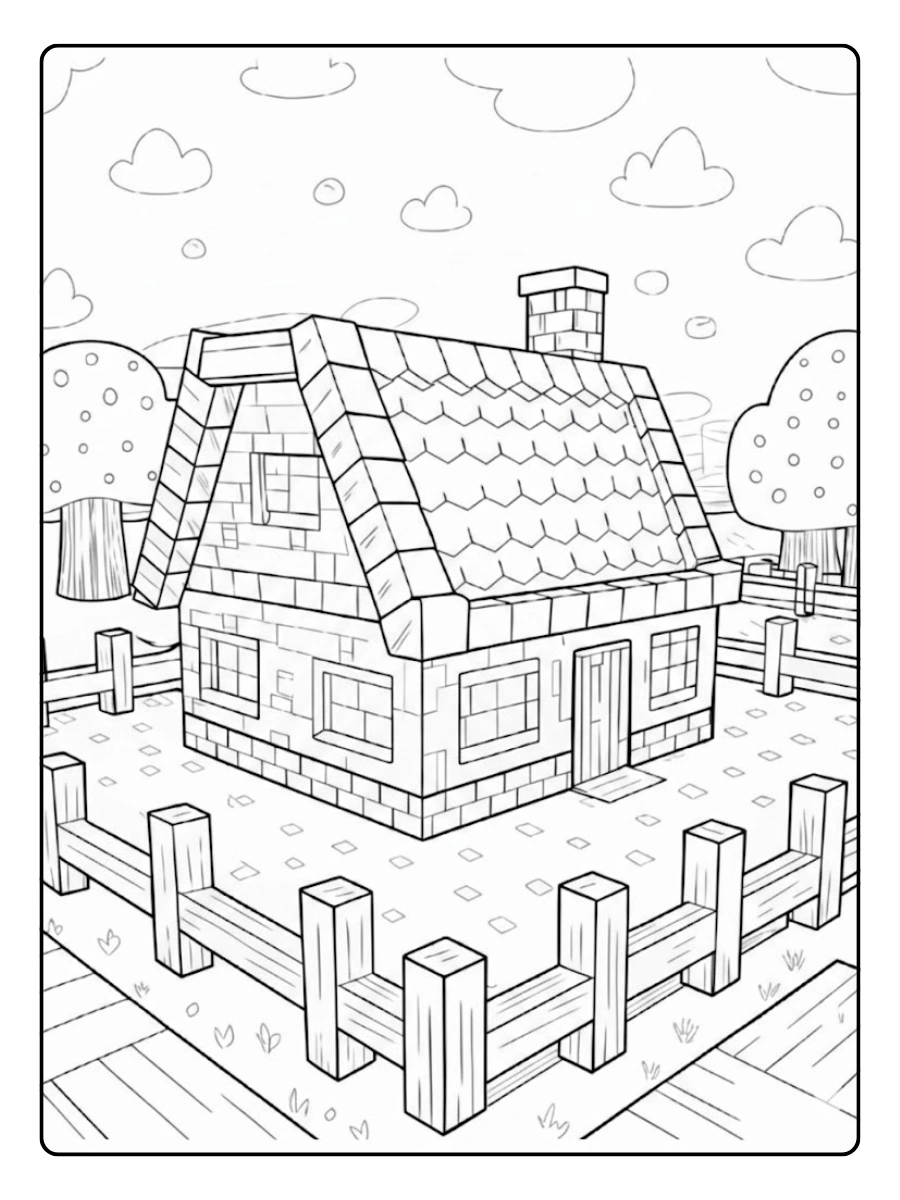 ausmalbilder minecraft haus (6)