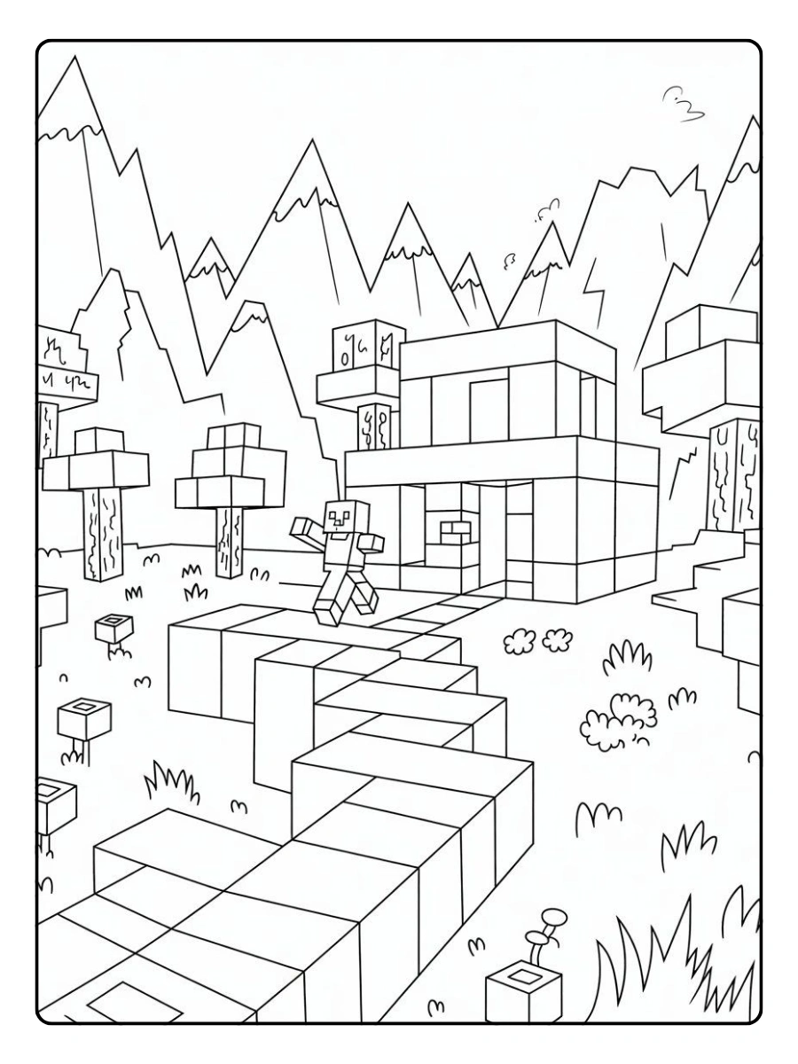 ausmalbilder minecraft haus (7)