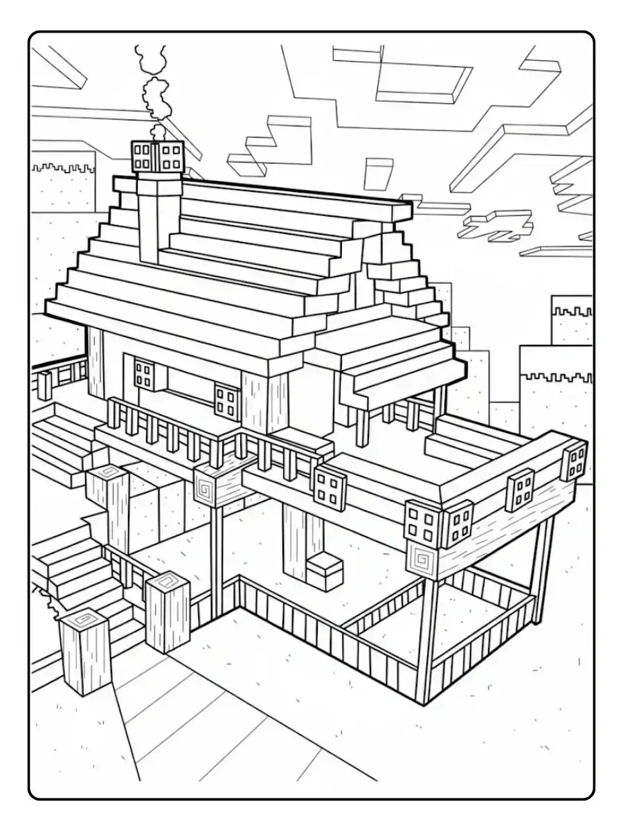 ausmalbilder minecraft haus (8)