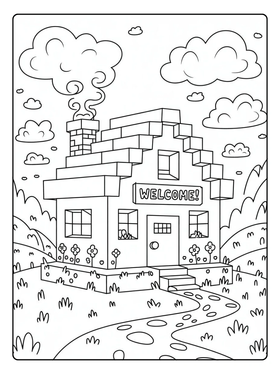ausmalbilder minecraft haus (9)