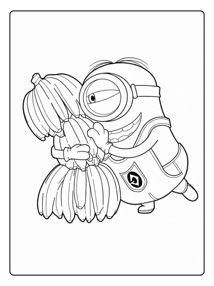 baby minions banane ausmalbilder