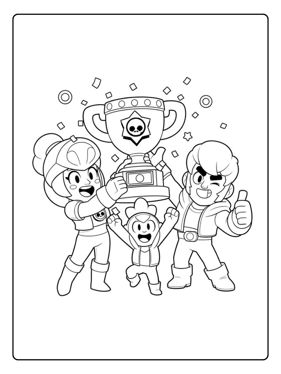 Brawl Stars Ausmalbilder - Siegreiche Helden